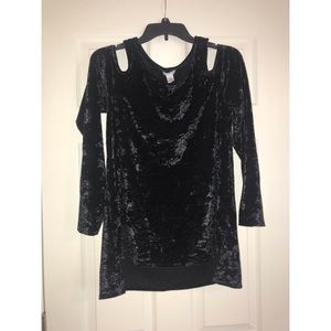 Velvet peek-a-boo tunic